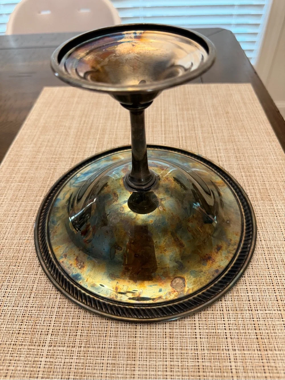 Silver-Tone Metal Pedestal Compote/Candy Dish